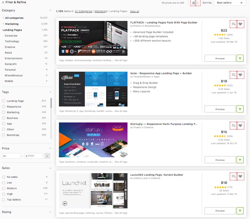 Algunas plantillas para landing pages que puedes encontrar en Internet