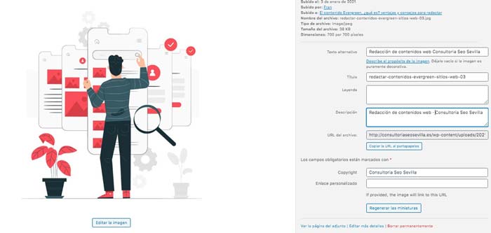 Editar imágenes en WordPress para Seo · Consultoria Seo Sevilla