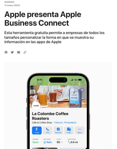 Seo Local en Apple Business Conect